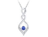 Lab Created Sapphire 1/6 Carat (ctw) Infinity Pendant Necklace in Sterling Silver